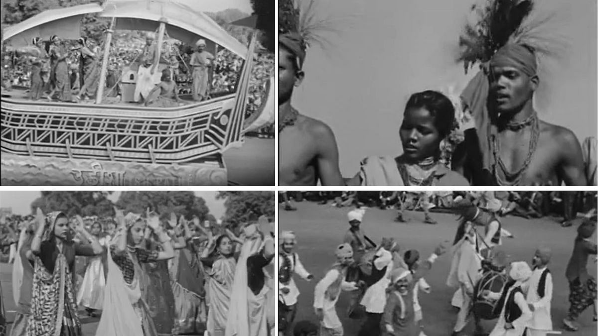 Cultural representation at the Red Fort parade on the occasion on August 15, 1958